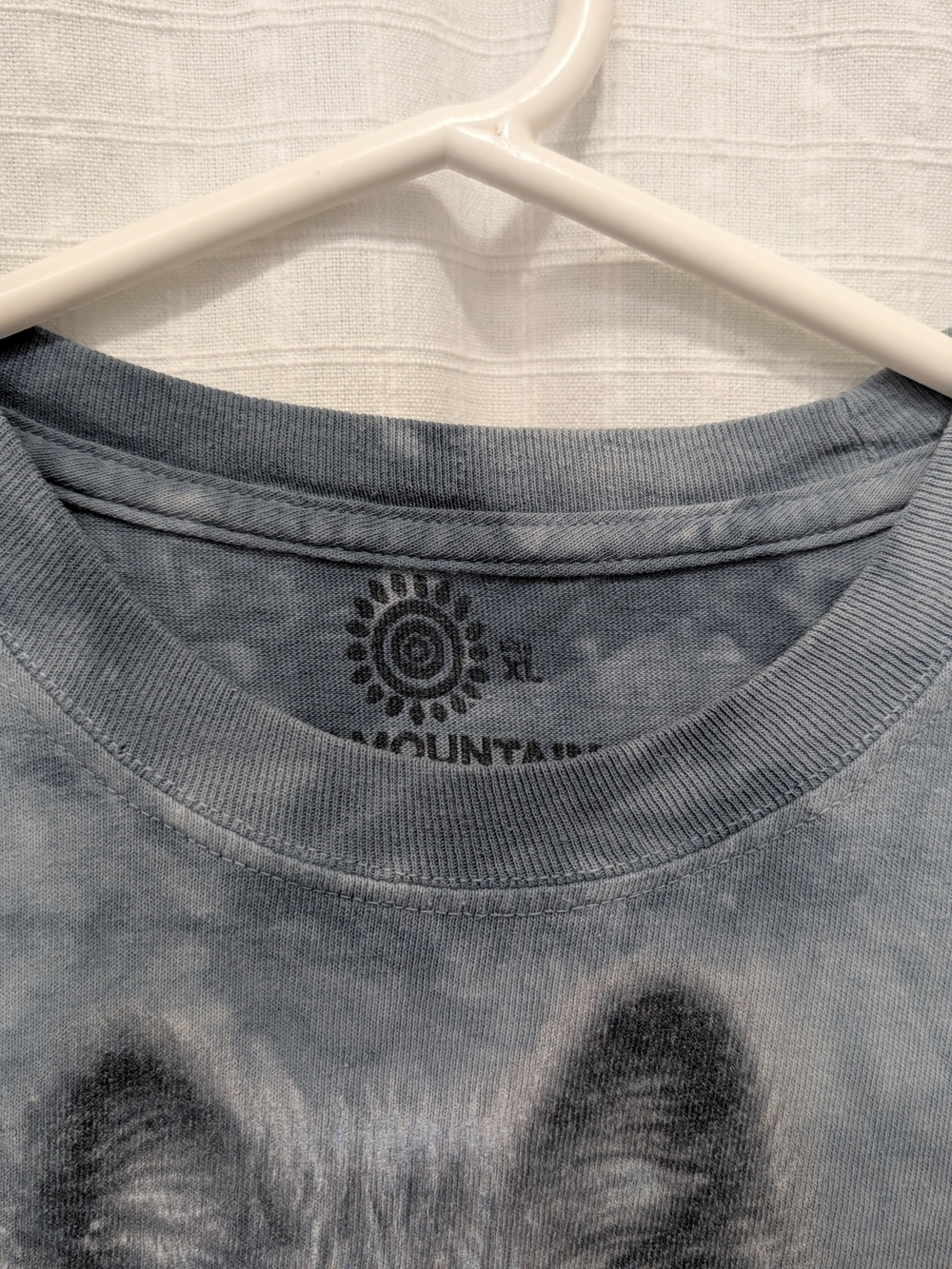 THE MOUNTAIN "SNOW PLOW WOLF" 2002 T Shirt XL Blue Tie Dye Y2K Grunge Streetwear - Picture 7 of 12